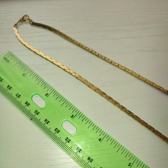 Long Golden Chain Triangles Unmarked Vintage Boho Bohemian - Picture 6 of 7